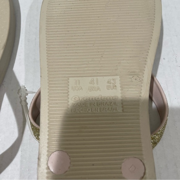 Women’s Ipanema Ana Beige Sparkle Flip Flops Size 11 US! - Picture 8 of 10